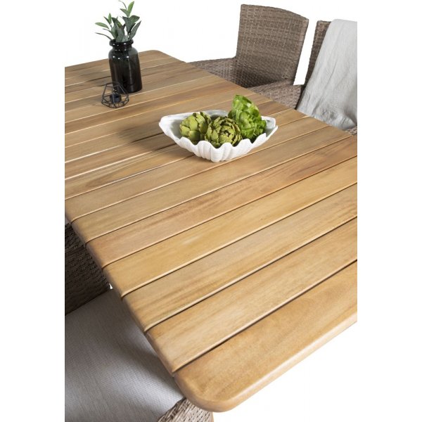 Malmby Matgrupp (180x90) - Natur - 6 Stolar