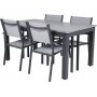 Ekens Spisegruppe (152x90) - Sort/Gr - 4 Stole