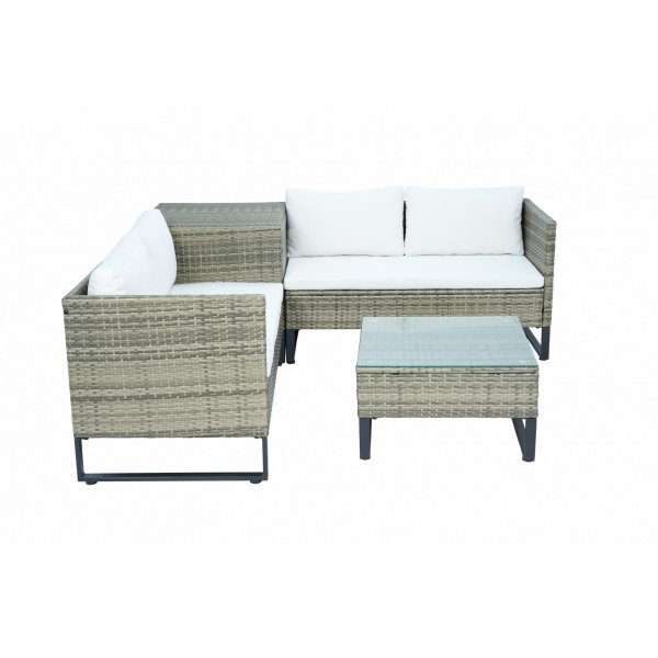 H�rnsoffgrupp konstrotting | Soffa med bord & dynbox | Gr�