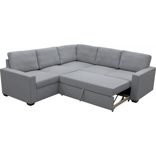 H�rnsoffa Belissa med b�ddfunktion och f�rvaring - 235x235 cm - m�rkgr�