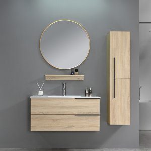 Badrumsm&ouml;bler Toulouse - Tr&auml; | 100 cm + Toalettpappersh&aring;llare