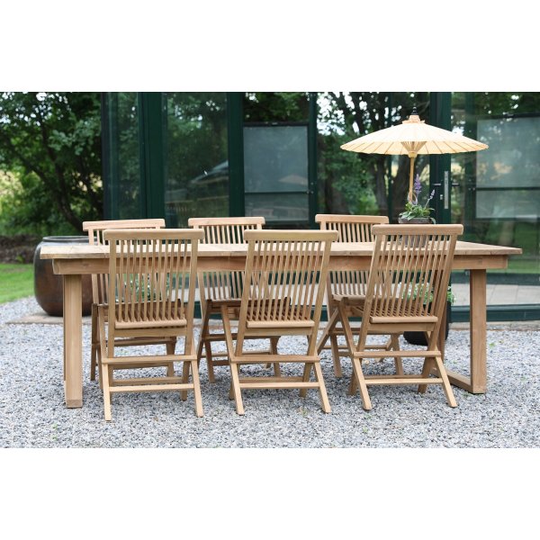 Saltö Outdoor Dining Group Esstisch 240x100 cm mit 6 Esszimmerstühlen - Teak Saltö Outdoor Dining Group Esstisch 240x100 cm mit 6 Esszimmerstühlen - Teak