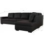 Divansoffa i PU 302 cm Svart - Solna Divansoffa i PU 302 cm Svart - Solna
