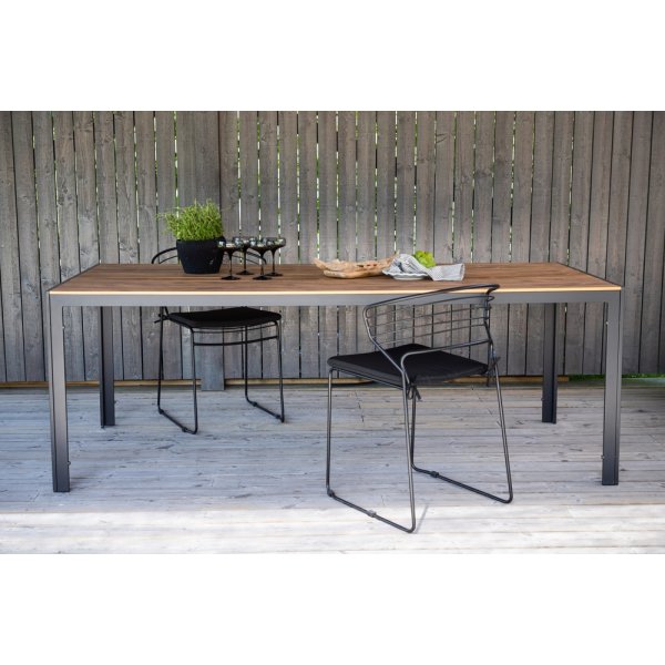 Chania tr�dg�rdsbord 205x90 svart/natur polywood