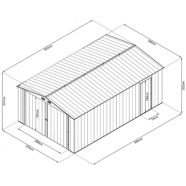 Blechgarage 23 m� - Doppelt�r | Komplettbausatz | Premium