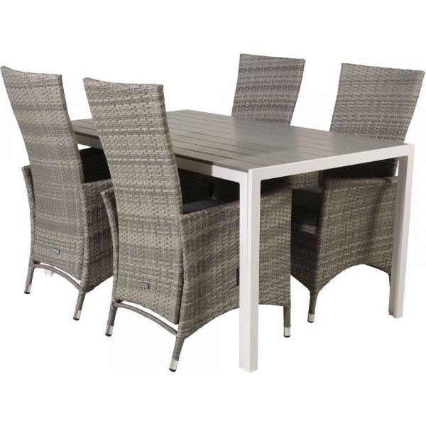 Ervalla Matgrupp (150x90) - Grå/Vit - 4 Stolar Ervalla Matgrupp (150x90) - Grå/Vit - 4 Stolar