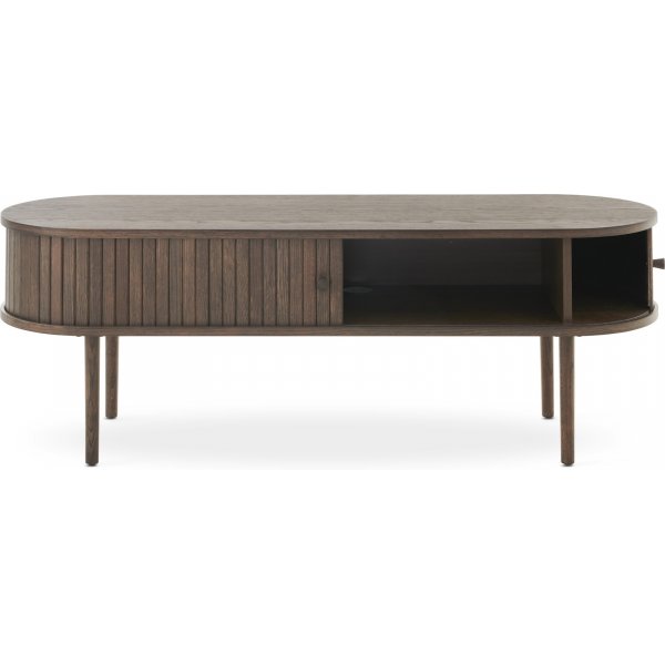 Slide TV-b�nk - Brunlackad ek