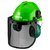 Skyddshj�lm med visir & h�rselk�por (gr�n)