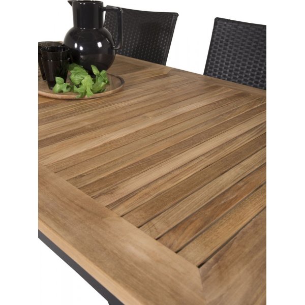 Dotorp Matgrupp (160x90) - Svart/Natur - 4 Stolar