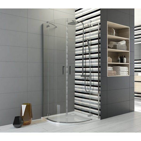 Brusehjrne Halvrundt TX - 6mm glas (H 200cm)