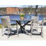 Scottsdale utematgrupp med 4 st karmstolar (stapelbara) och matbord 112 cm - Gr konstrotting