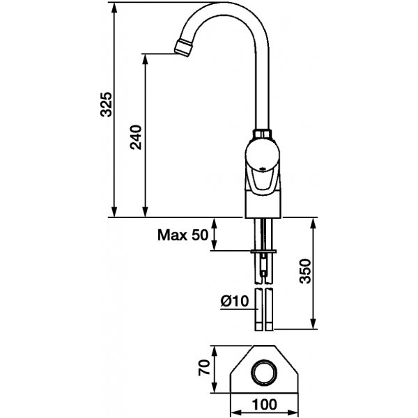 FM Mattsson Ettgreppsblandare 9000 för tvättrännor Krom FM Mattsson Ettgreppsblandare 9000 för tvättrännor Krom