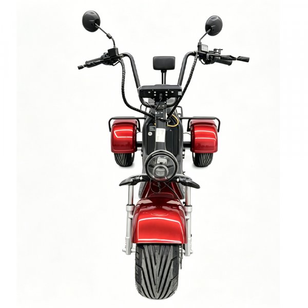 Elscooter trehjulig 2000W röd - Moped klass 1 el + Låskätting Elscooter trehjulig 2000W röd - Moped klass 1 el + Låskätting