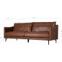 Vintage soffa 3-sits brun 223 cm