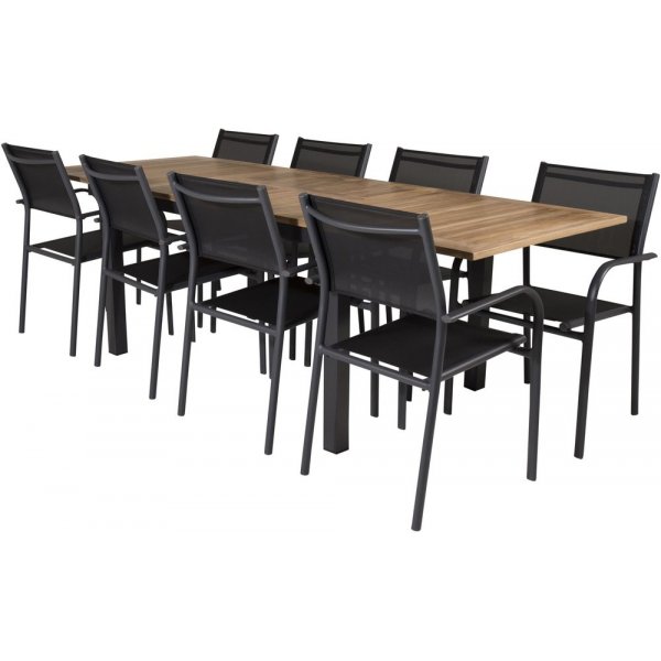 Dotorp Matgrupp (160x90) - Svart/Natur - 8 Stolar Dotorp Matgrupp (160x90) - Svart/Natur - 8 Stolar