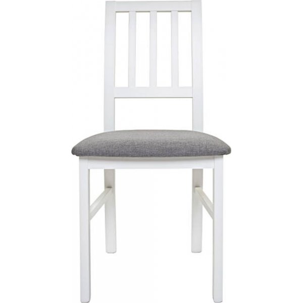 Matstol vit med gr� sits