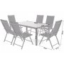 Utematgrupp Ibiza bord 150cm + 6 stolar - Silver/svart