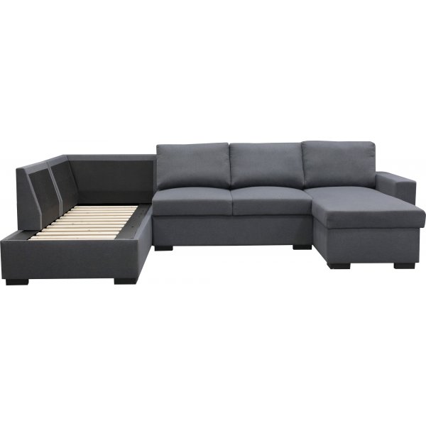 U-soffa Solna v�ndbar - 309 cm - m�rkgr�