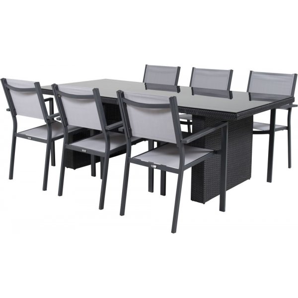 Järnsta Matgrupp (200x100) - Svart - 6 Stolar Järnsta Matgrupp (200x100) - Svart - 6 Stolar