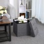 Idris sittpuff med f�rvaring - M�rkgr�
