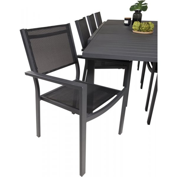 Holma Matgrupp (160x100) - Svart - 8 Stolar