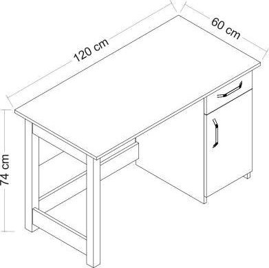 Natural skrivbord 120 x 60 cm - Vit