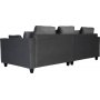 Soffa 250 cm bred m�rkgr� sammet 114 cm djup