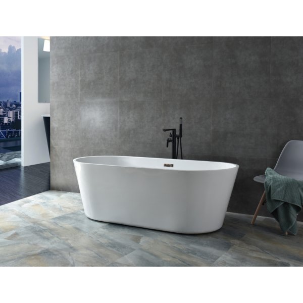 Fristående badkar 140 × 75 cm – högblank vit akryl Fristående badkar 140 × 75 cm – högblank vit akryl