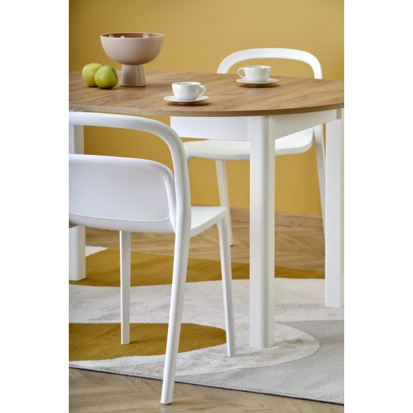 Matbord runt f�rl�ngningsbart ek/vit 102-142 cm - Berivan