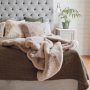 Fluffy pl�d Beige - 120 x 180 cm