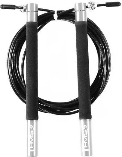 Speed rope med kullager (stlvajer & alu-handtag) Silvrigt