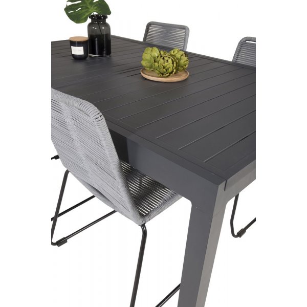 Holma Matgrupp (160x100) - Svart - 4 Stolar
