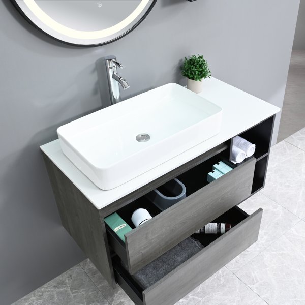 Badrumsmöbler Dove - Grå trä Badrumsmöbler Dove - Grå trä