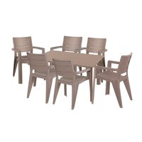 Matgrupp Anegada Beige - 6 stolar Matgrupp Anegada Beige - 6 stolar