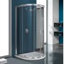 Duschhrn TX Halvrund Enkelvgg - 5mm glas (2-drrar uttgende)