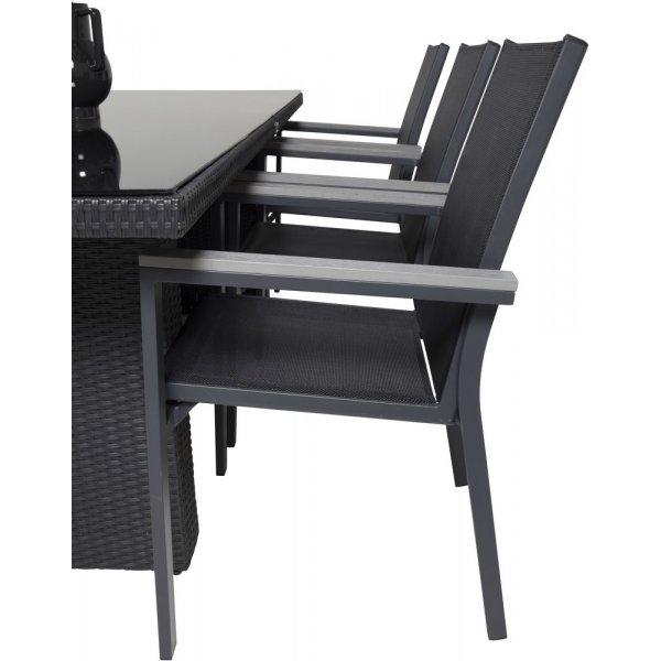 Järnsta Matgrupp (200x100) - Svart - 6 Stolar Järnsta Matgrupp (200x100) - Svart - 6 Stolar