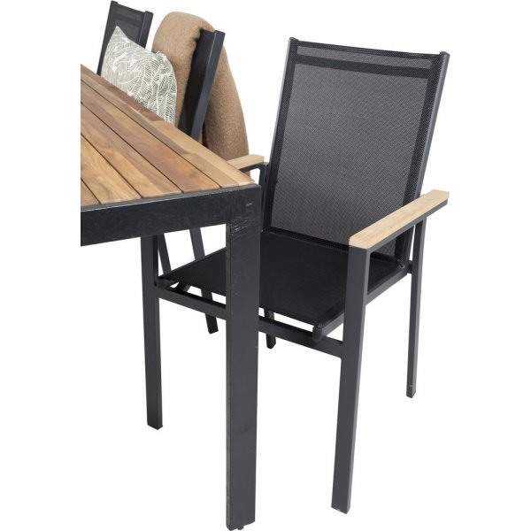 Balsjö Matgrupp (205x90) - Svart/Natur - 6 Stolar Balsjö Matgrupp (205x90) - Svart/Natur - 6 Stolar