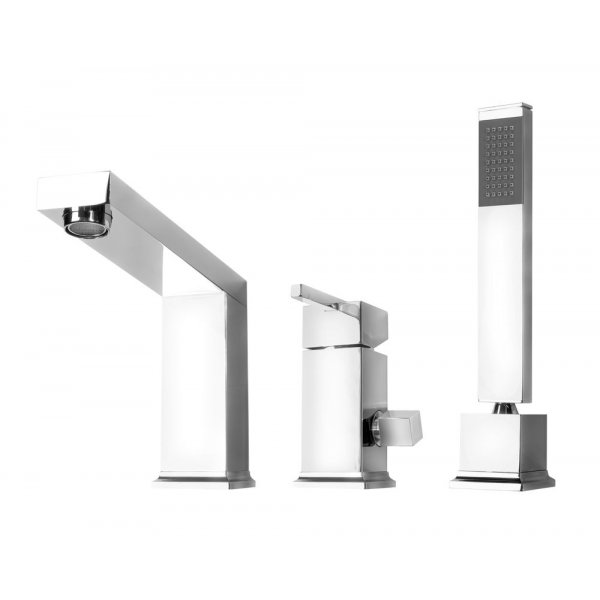 Cubic 3-Hlig badkarsblandare - Krom