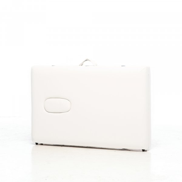 Massageb�nk med tr�ben - 2 zoner - Vit