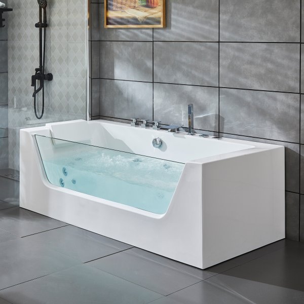 Spabad med glasfront & vedligeholdelsesvarmer 170x80cm | BK-020