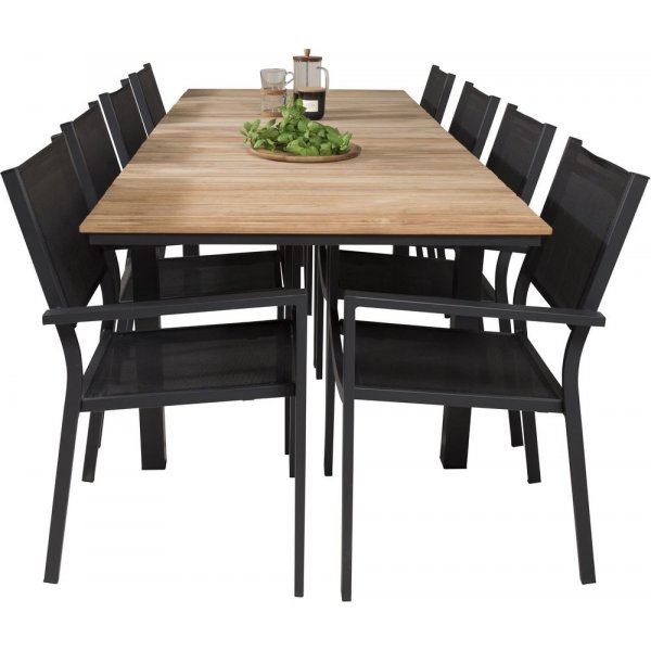 Maglehem Matgrupp (160x90) - Svart/Natur - 8 Stolar Maglehem Matgrupp (160x90) - Svart/Natur - 8 Stolar