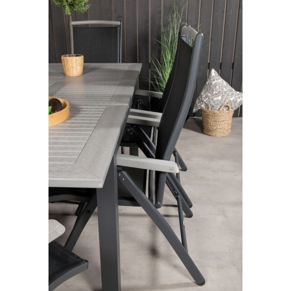 Eken�s Matgrupp (152x90) - Svart/Gr� - 6 Stolar