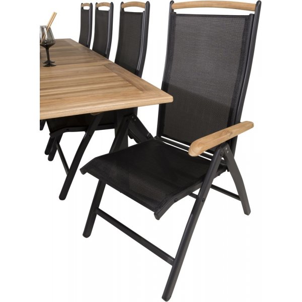 Dotorp Spisegruppe (160x90) - Sort/Natur - 8 Stole Dotorp Spisegruppe (160x90) - Sort/Natur - 8 Stole