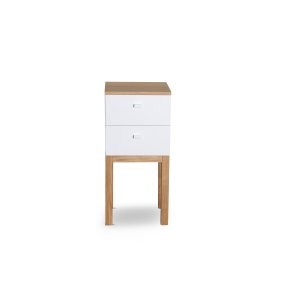 Kivik s�ngbord med l�da i vit / Ek