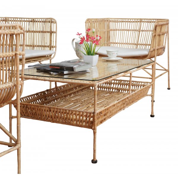 Galice utemöbelgrupp i rotting - Natur/metall Galice utemöbelgrupp i rotting - Natur/metall