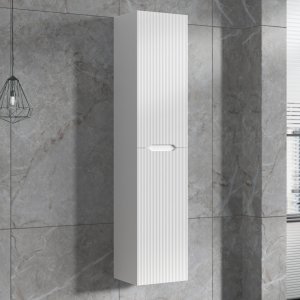 Hjskab til badevrelse 160x35 cm | Vgmonteret | Tuba - Hvid