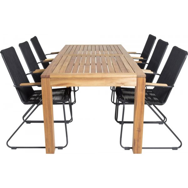 Lekvall Matgrupp (200x90) - Svart/Natur - 6 Stolar Lekvall Matgrupp (200x90) - Svart/Natur - 6 Stolar