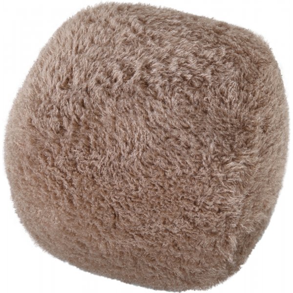 Fluffy sittpuff i brungr�tt h�rigt tyg