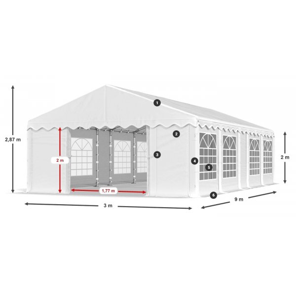 Partyzelt Eco 1 aus PE - 3 x 9 m Partyzelt Eco 1 aus PE - 3 x 9 m