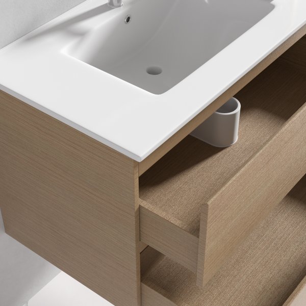 Badrumsmöbler Milan 80 cm - Ljust trä Badrumsmöbler Milan 80 cm - Ljust trä